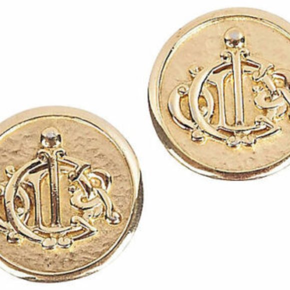 Christian Dior Signature Monogram Coin Earrings